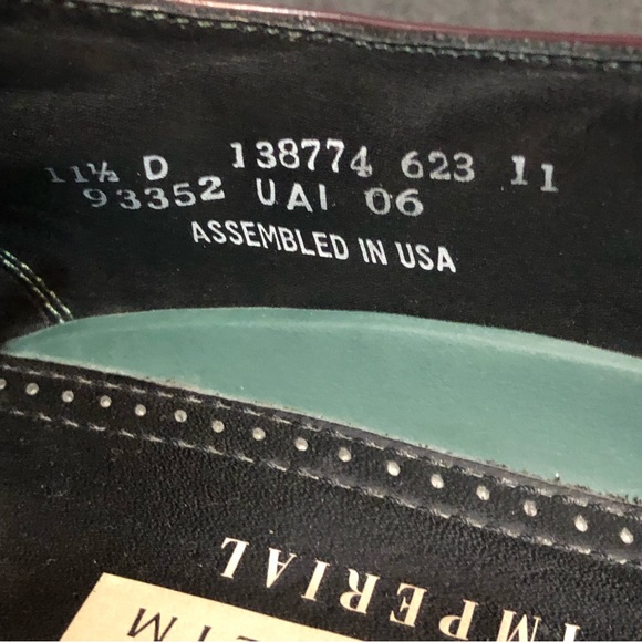 Florsheim Imperial Shoes Men’s Burgundy Leather Toe Cap Oxfords Size 11.5D 93352 - Picture 8 of 10